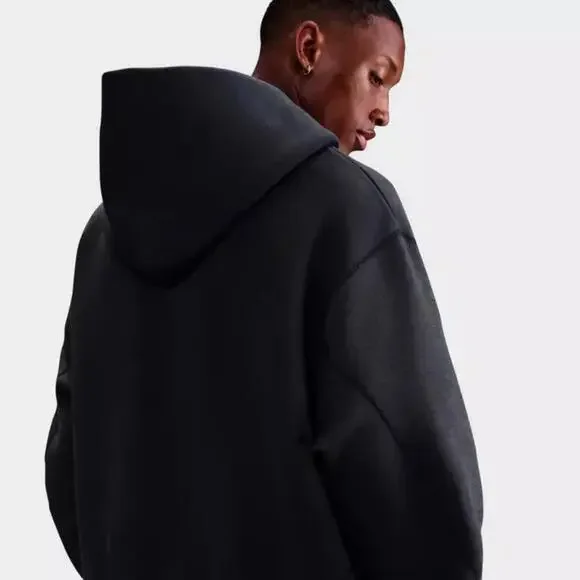 Nike Tech Oversized Fleece Hoodie Mens Gray Kangaroo Pocket Pullover JAX1056